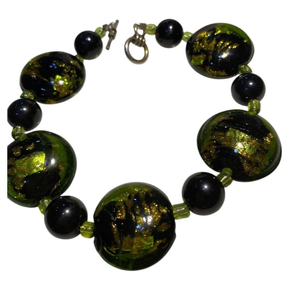 Vintage Dark Green Bead Bracelet 7 inch heel comfortable​ - Picture 5 of 5